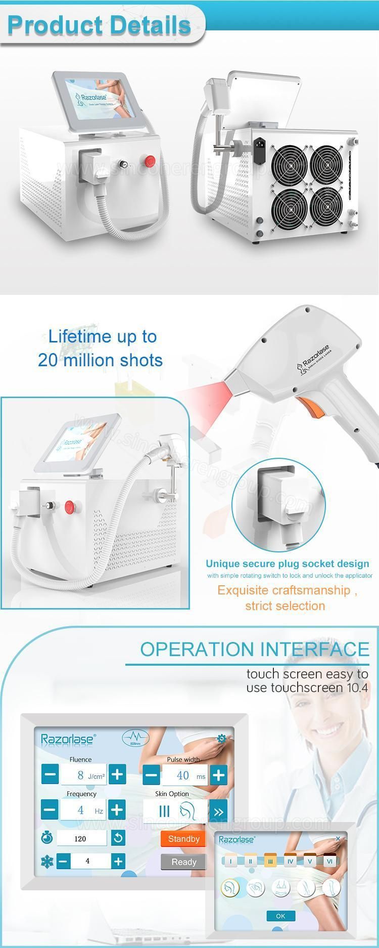 Portable 3 in 1 Laser Hair Removal Machine Opt IPL Laser Hair Removal Diode Laser Medical Beauty Machine with CE