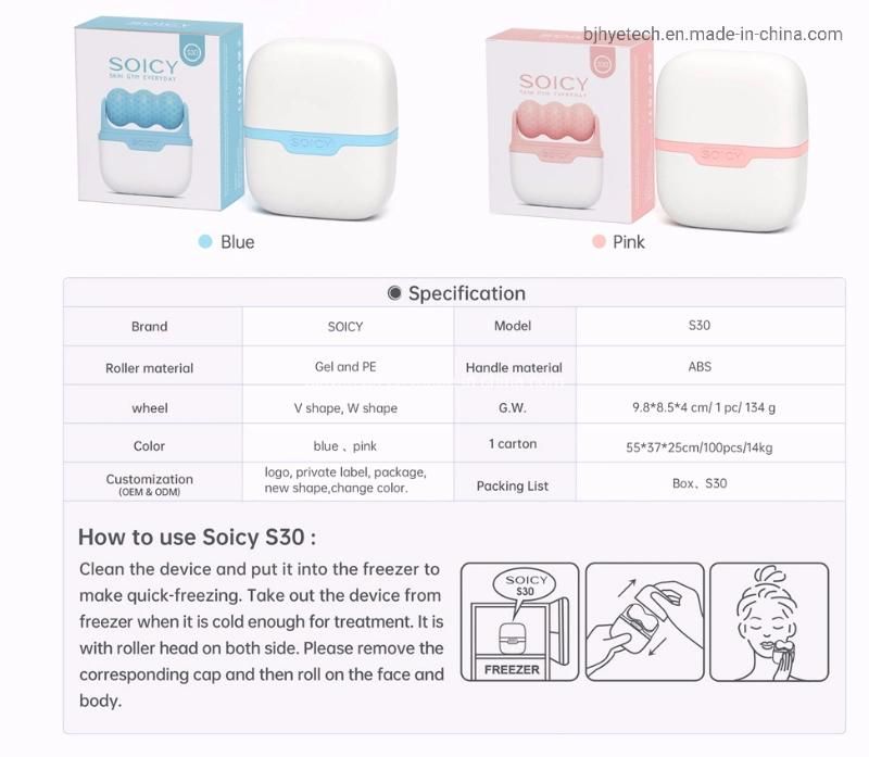 Beauty Product Skin Cool Ice Roller Massage Derma Roller for Face and Eye Skin Roller System