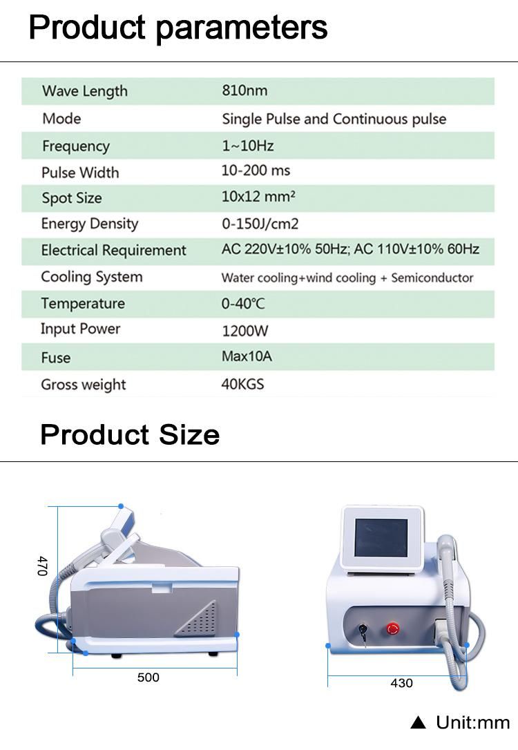 Hair Loss Treatment Epilator 808nm Diode Laser Machine 808 Diode Laser Hair Removal