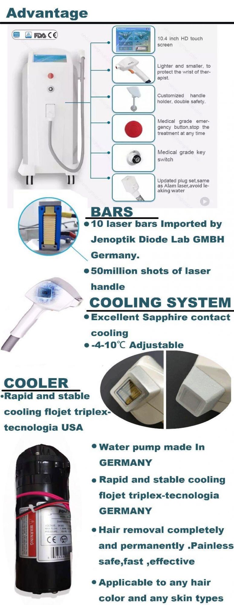 2019 Hottest! ! ! Hair Removal 808nm Diode Laser / Laser Alexandrite / 808nm Permanent Hair Removal