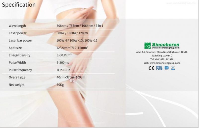 Hot Selling FDA TUV Medical CE 808 Diode Laser Machine for Permanent Hair Removal 755+808+1064 Diode Laser Tattoo Removal Machine Bw