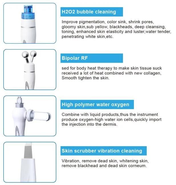 H2O2 4 in 1 Hydro Peeling Face Lifting Microdermabrasion Hydro Skin Deep Cleaning Aqua Facial Skin Whitening Hydro Machine