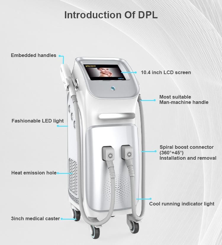 2 Handles Dpl Machine Vertical Beauty Equipment Shr Dpl Skin Rejuvenation