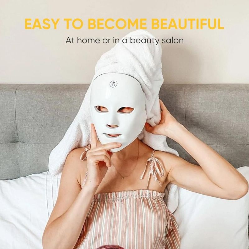 2022 New Arrivals Rechargeable 7 Color PDT LED Wireless Therapy Face Mask for Beauty