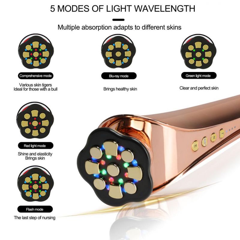 Wholesale 4 Color LED Light Facial RF Beauty Device Anti-Aging EMS High Radio Frequency Skin Care Device