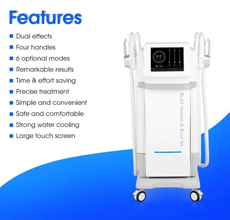 Newest Emslim Machine with 4 Handles Electromagnetic EMS Muscle Stimulator Body Sculpting Slimming Machine