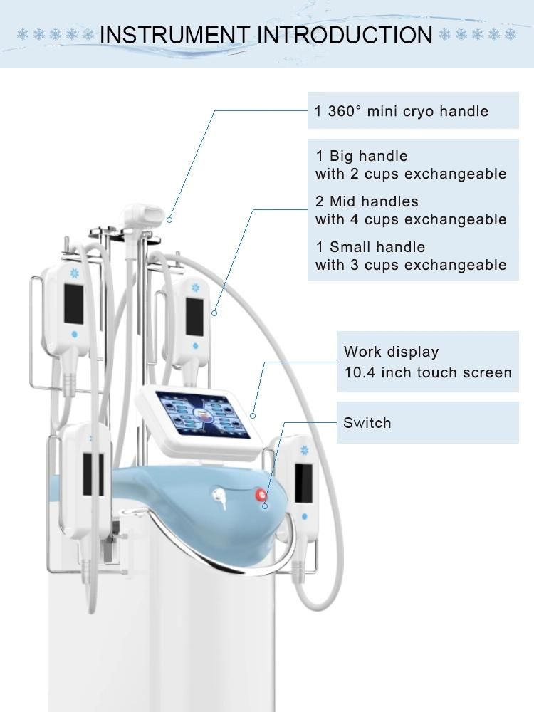 Vacuum Cryo System for Slimming with 5 Handles Cryo 360 Cryolipolysis Machine