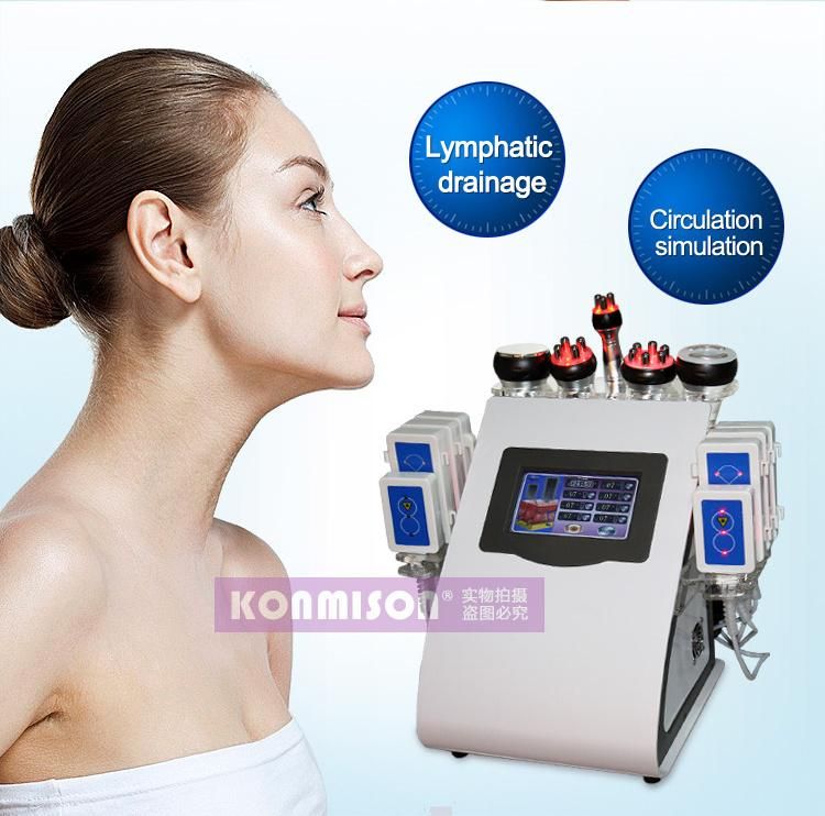 6 in 1 Cavitation RF Vacuum Lipo Laser Slimming Machine with Ce