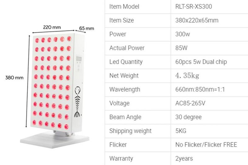 Rlttime Factory Face Skin Beauty PDT Lamp Near Infrared LED Light Therapy Machine 300W 660nm 850nm Red Light Therapy Device