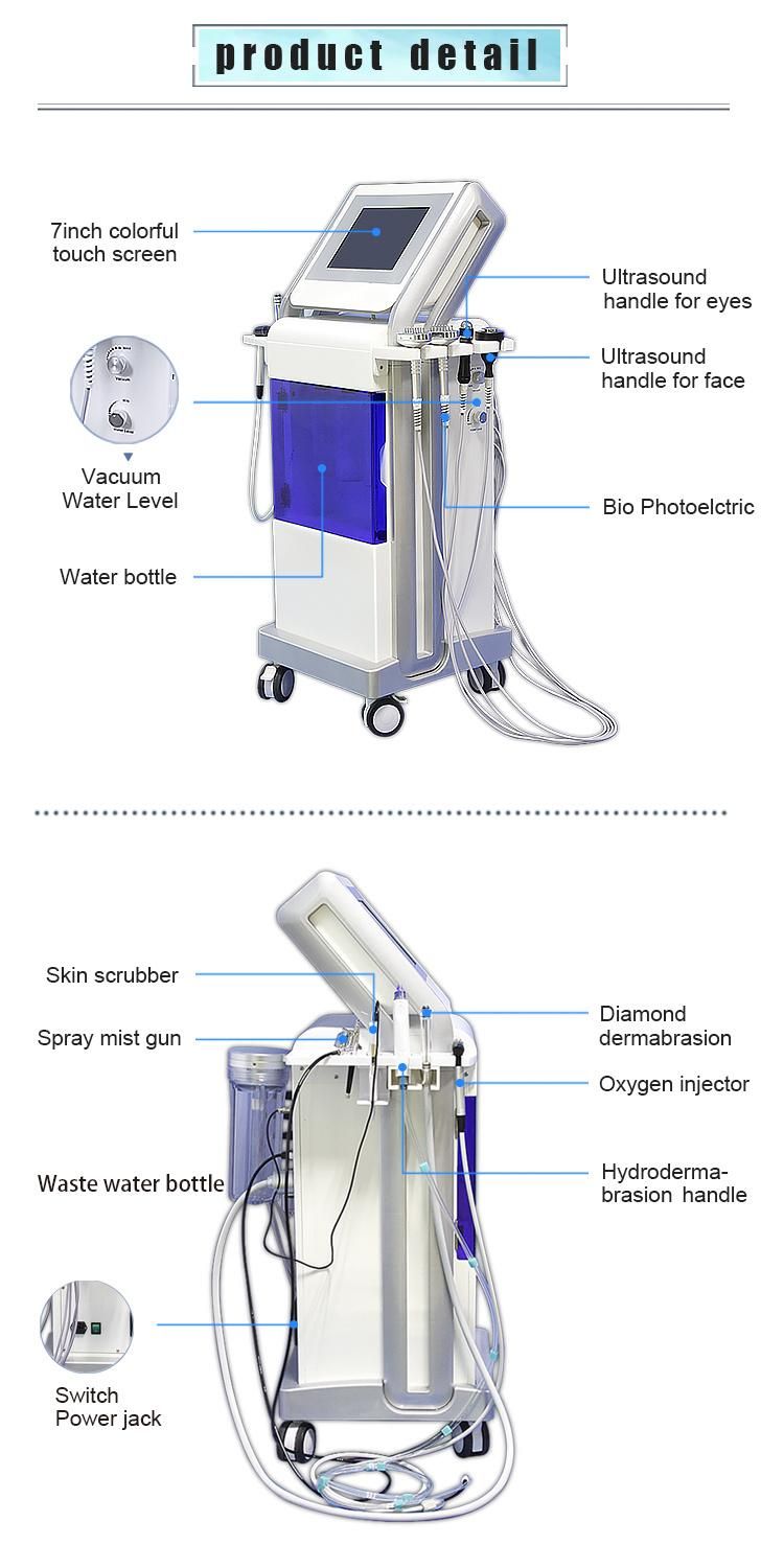 SPA Use 9 in 1 Facial Rejuvenation Hyperbaric Water Oxygen Skin Care Hydra Machine