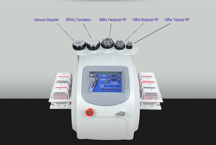 6 in 1 Vacuum RF Cavitation Slimming Machine Lipo Laser Machine