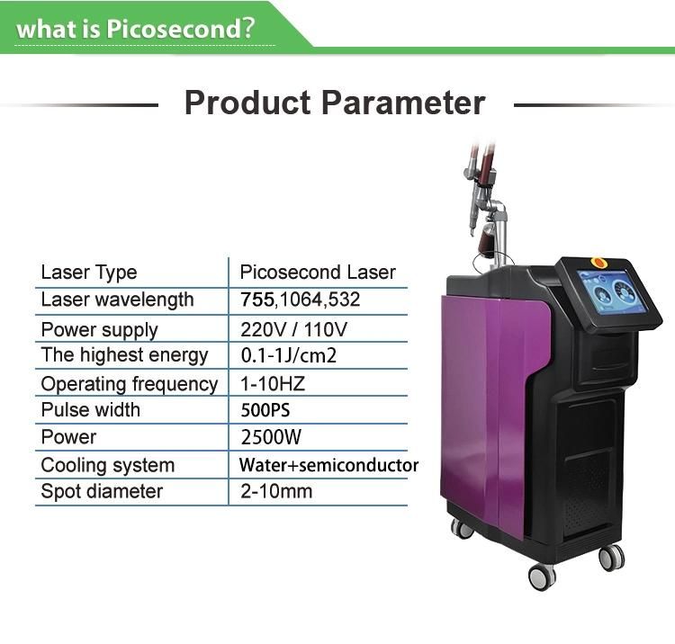 High Power Vertical Q Switched Picosecond Laser Tattoo Removal Machine