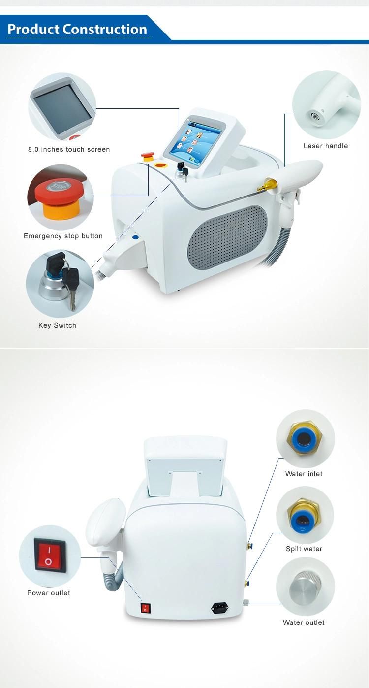 1320nm 1064 Nm 532nm Q Switched ND YAG Laser Removal Tattoo