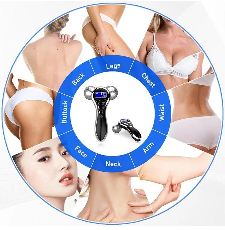 Wholesale OEM/ODM USB Rechargeable 4D Microcurrent Face Roller Vibration Massager Electric V Face Shaping Machine Home Use Beauty Equipment