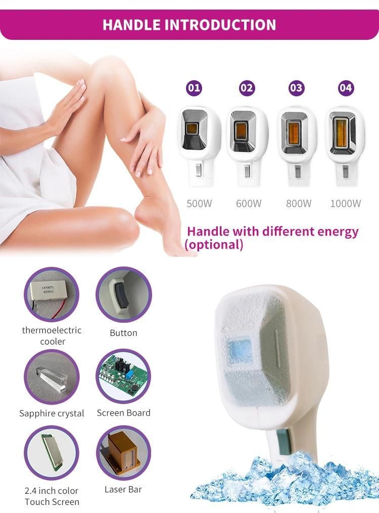 Beauty Salon 600W Portable 808nm Diode Laser Hair Removal