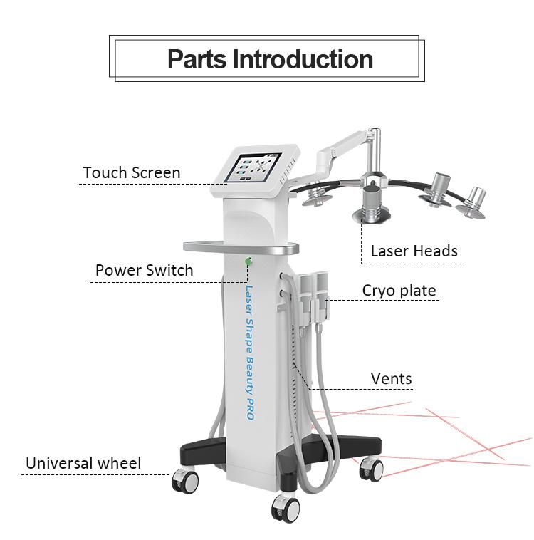 Laser Lipolysis 6D Laser with Cryo Plate Fat Loss Cellulite Reduction Beauty Machine