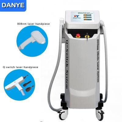 808 Diode Laser Hair Removal 1064 1320 532 Q Switch ND YAG Laser Tattoo Removal Machine