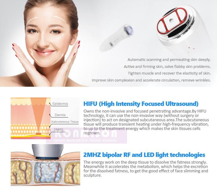 Mini Ultrasonic RF Beauty Machine High Efficiency Facial Beauty Machine