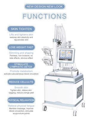 Non Invasive Multifunctional Fat Freezing Cryotherapy vacuum Suction Machine with Cavitation RF and Shockwave Therapy