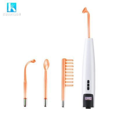Customized Portable Safe Ozone High Frequency Wand Facial Machine with 4 Tubes