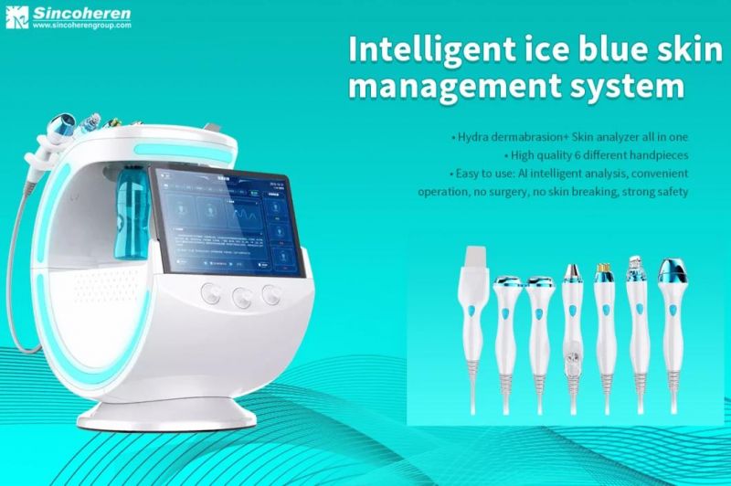 Sincoheren 2021 Smart Ice Blue Skin Analyzer Multifunction Hydro Dermabrasion Facial /Diamond Hydra Microdermabrasion Machine Peel Ice Blue