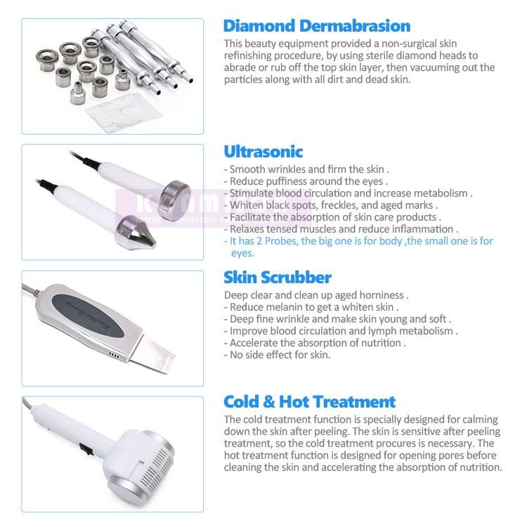 Multifuction Diamond Dermabrasion Ultrasonic Skin Scrubber Machine