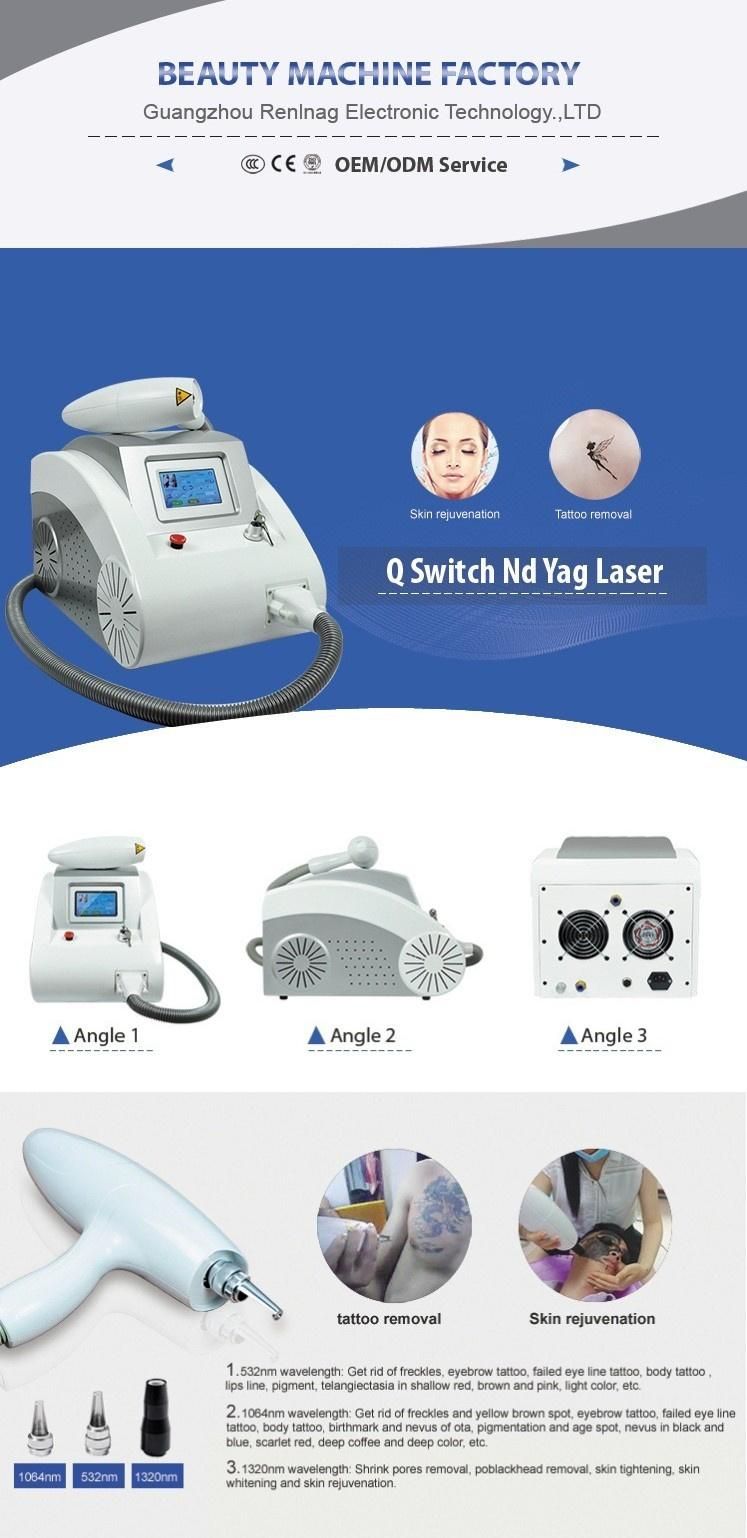 Portable Q Switched ND YAG Tattoo Removal Laser