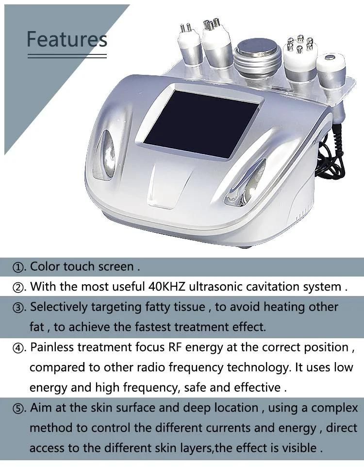 6 in 1 Cavitation Machine/RF Facial SPA Machine/ Weight Loss Equipment