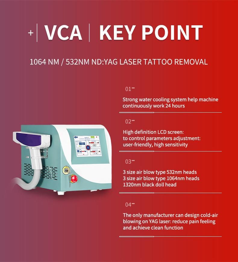 Manufacturer Q-Switched ND YAG Laser Machine ND YAG Tattoo Removal ND YAG Laser Machine Tattoo Removal Machine