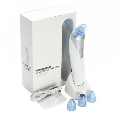 OEM CE Approved Rechargeable Four Suction Heads Dermabrasion Vacuum Pore Cleaner Blackhead Remover Machine