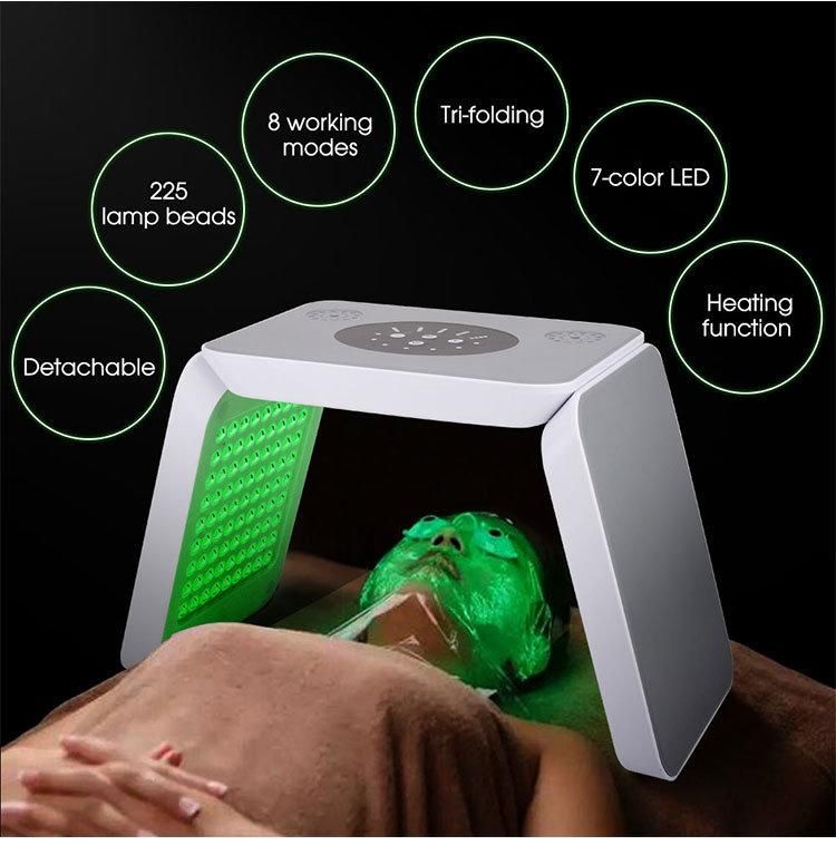 Tri-Folding Portable 7-Color Anti-Aging PDT Beauty Machine Skin Whitening LED Light Therapy Machine