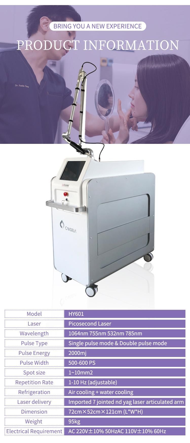 755nm Laser Tattoo Removal Picosecond Q Switched ND YAG Laser