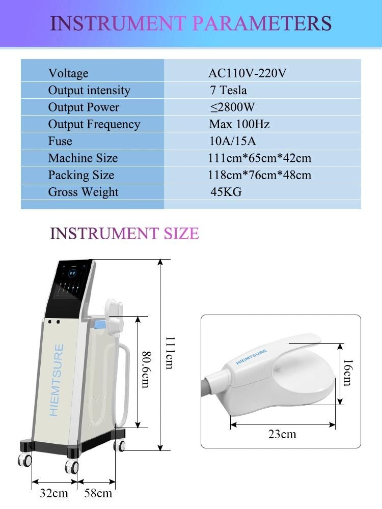 New Arrival Hiemt 7 Tesla Body Slimming Machine EMS Body Contouring Beauty Equipment with CE Approved Ms-68