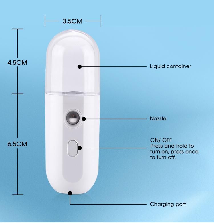 Mini Handheld Wireless Rechargeable Portable Ultrasonic Disinfection Nano Atomizer