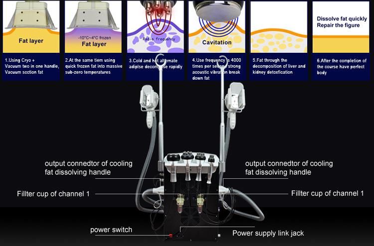 6 in 1 Portable Cryolipolysis Fat Freezing Machine for Fast Slimming Weight Loss