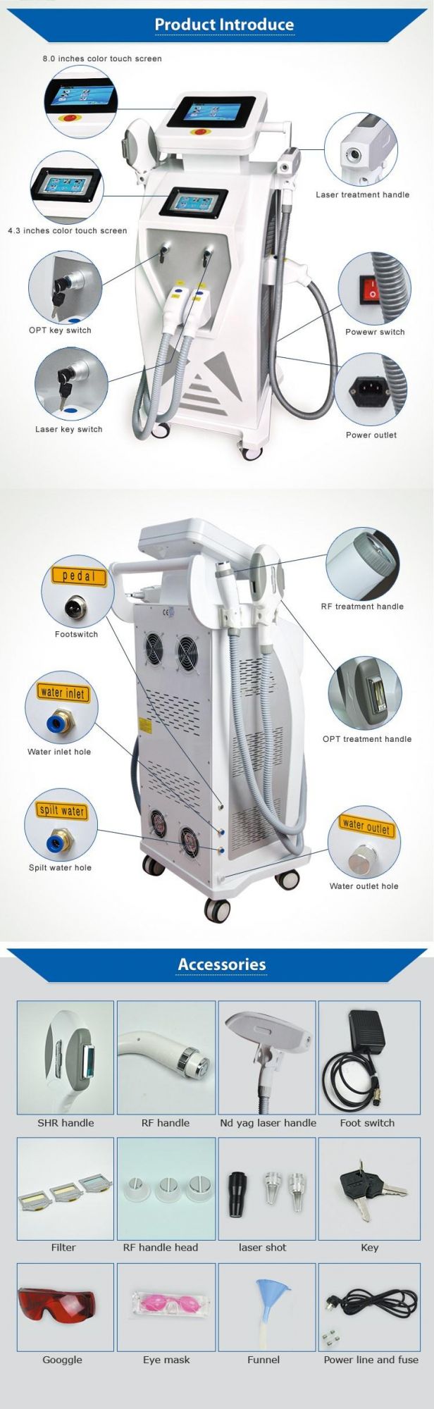 Multi-Functional IPL Beauty Salon Equipment IPL Hair Removal Machine