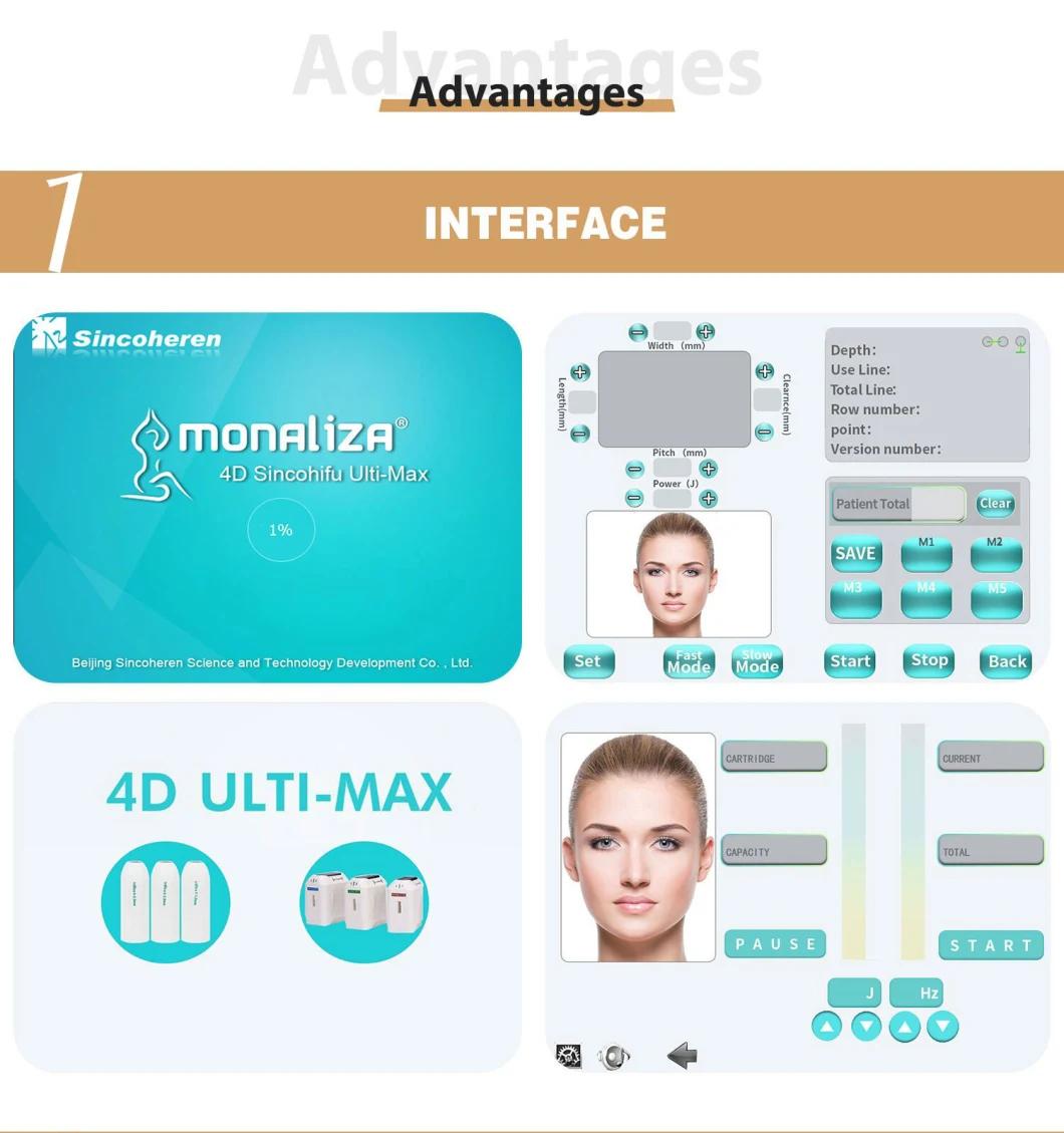 Ultrasonic Facial Beauty Machine Hifu Facial Lifting Skin Tightening Wrinkle Removal Effective Treatment Hifu Machine for Beauty SPA