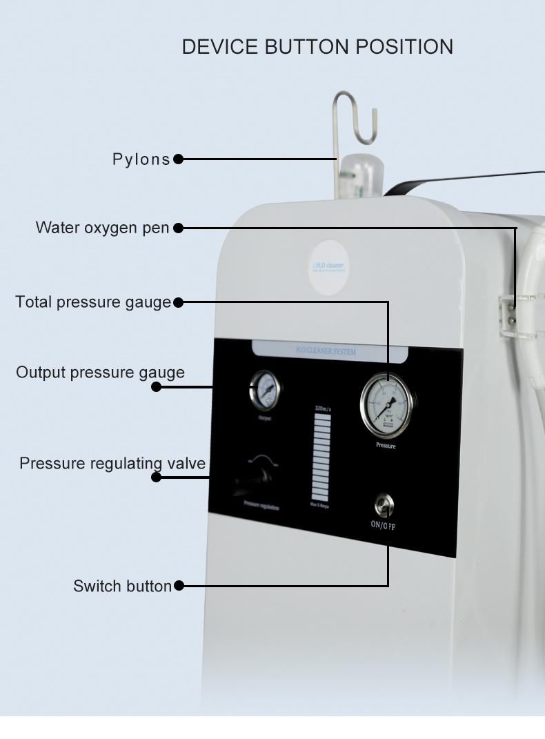 2022 Genhume New Technology Hydra Water Spray Microdermabrasion Aqua Peel Facial Oxygen Jet Machine Oxygen Injection