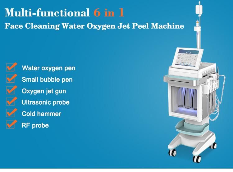 Multi-Functional 6 in 1 Face Cleaning Water Oxygen Jet Peel Machine