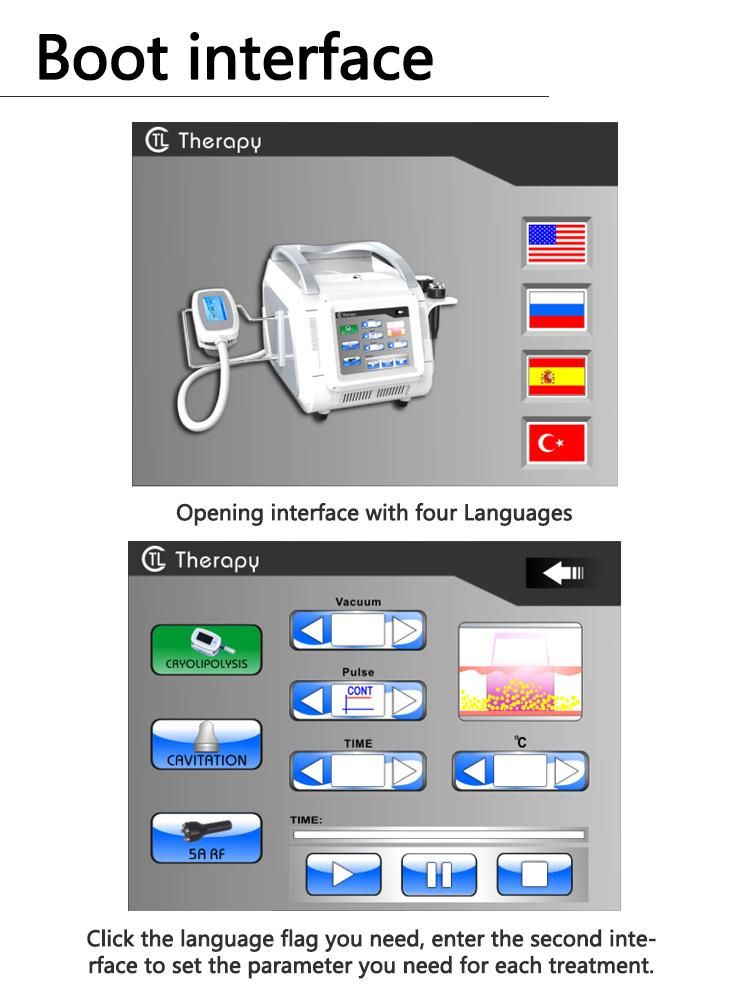 Ctl76 Plus Portable 100kpa Vacuum Cryolipolysis Body Slimming Machine