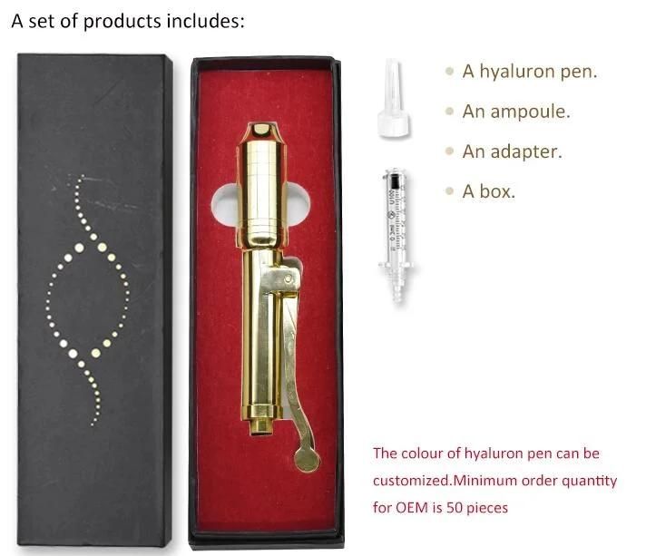 Adjustable Needle Free Hyaluronic Acid Dermal Filler Injectable Pen Injector for 3-5ml Pen