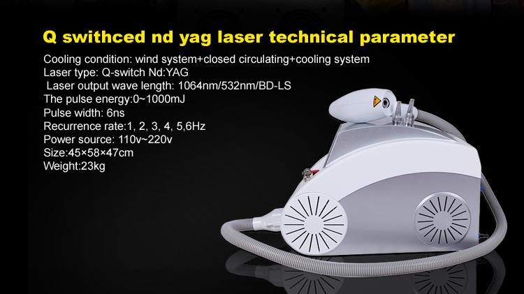 Popular Tattoo Rmeoval Machine Q Switch ND YAG Laser Tattoo Removal