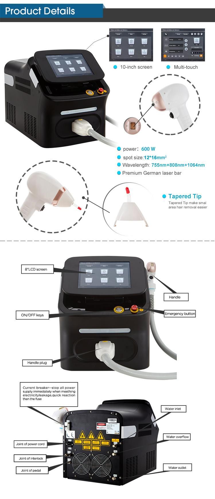 ADSS Portable Salon Equipment Diode Laser for Hair Removal Machine