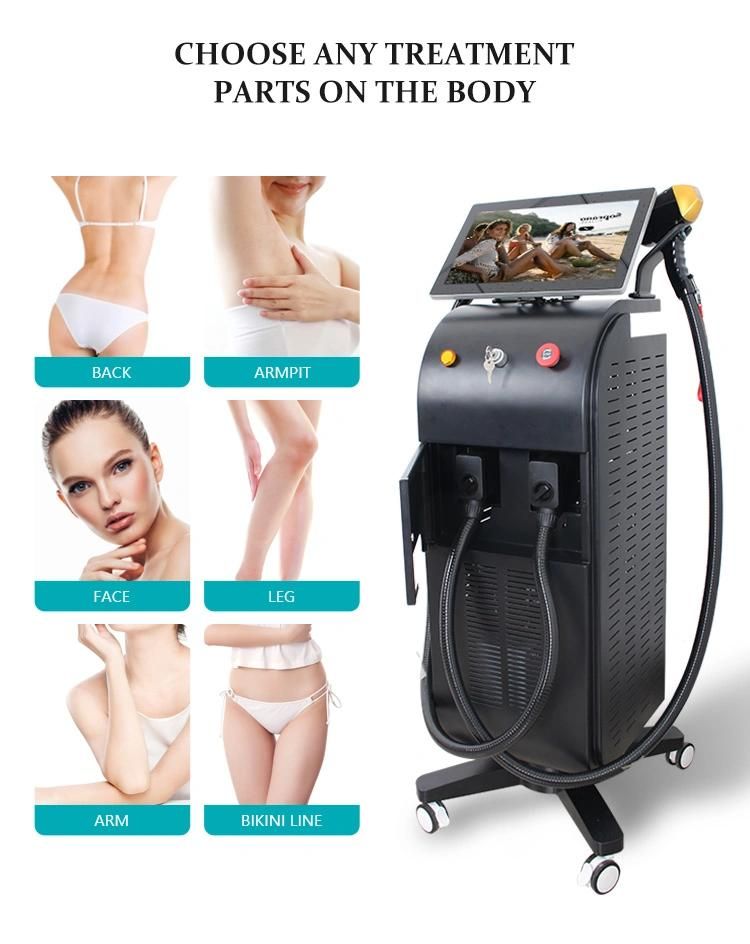 4K 15.6inch Screen Diode Laser Hair Removal 755 808 1064nm Soprano Titanium for Beauty Salon