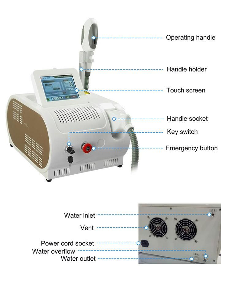 Safer Treatment Single Pulse Opt Shr IPL Hair Removal Machine with RF and Hair Removal Beauty Equipment