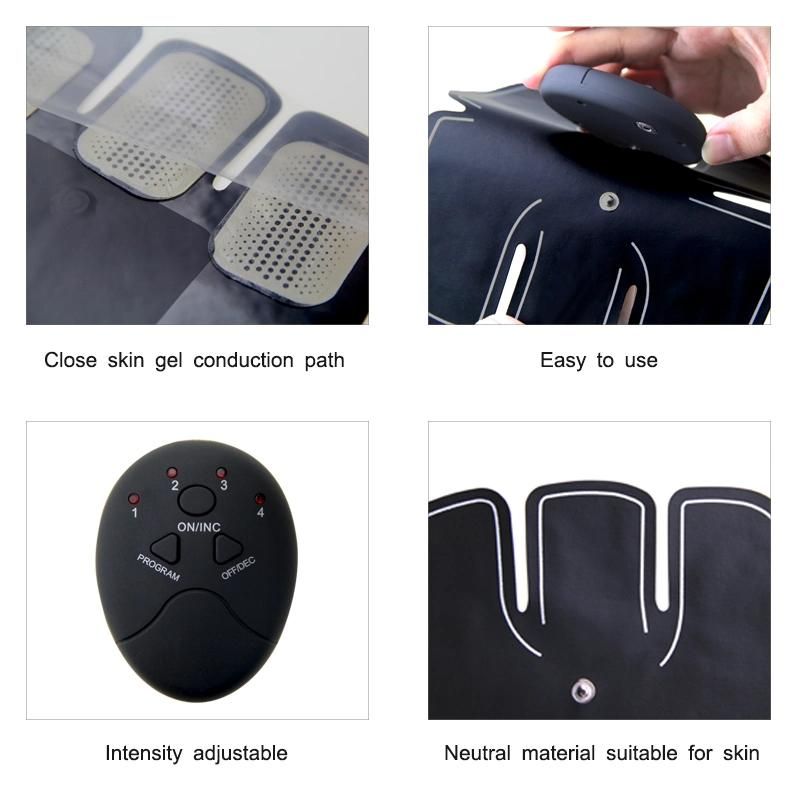 USB Rechargeable Muscle EMS Abdominal Stimulator Training Gear Gel Pad