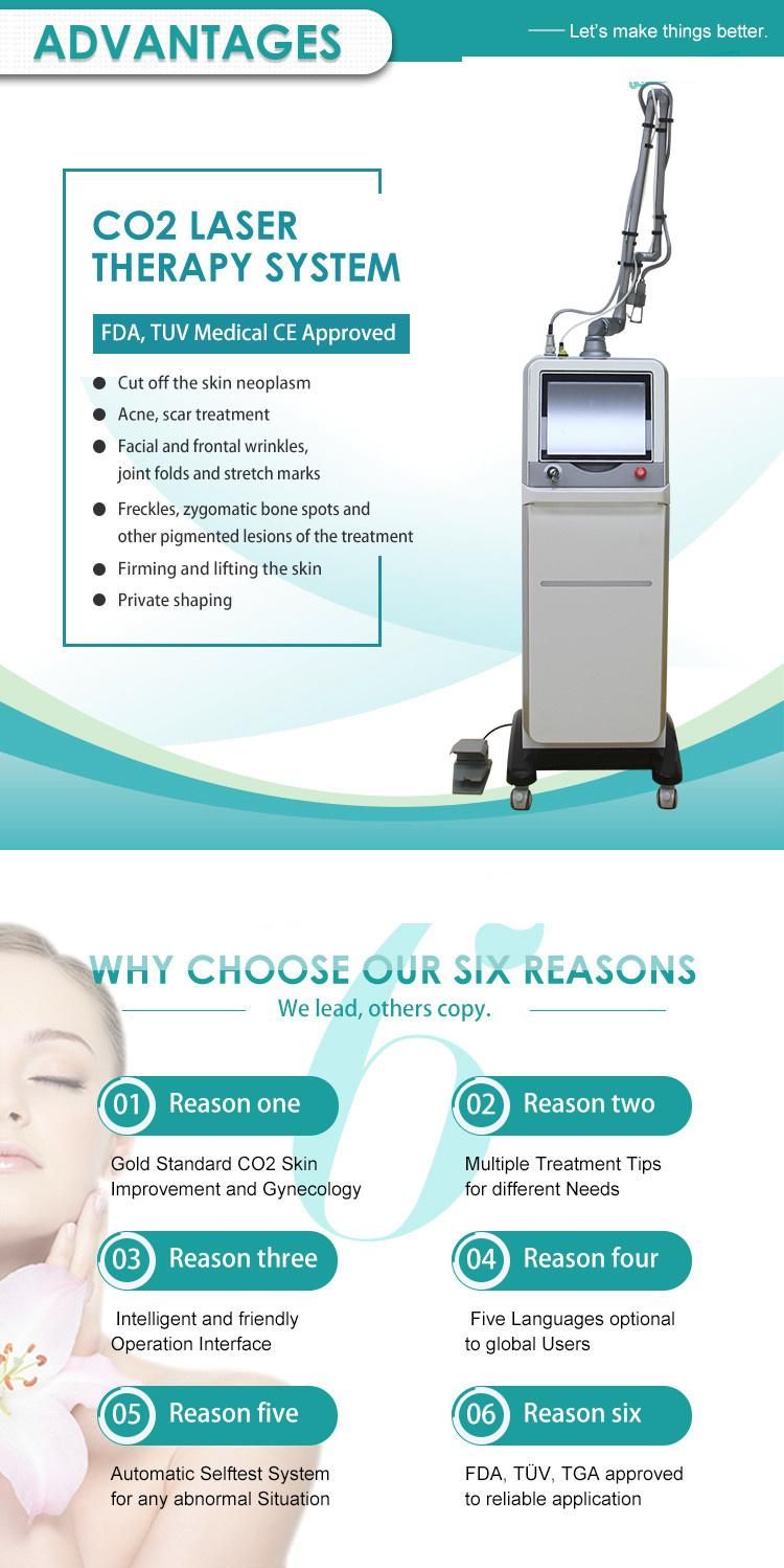 3 Handpieces CO2 Fractional Laser Equipment for Vaginal Tightening /Scar/Skin Rejuvenation