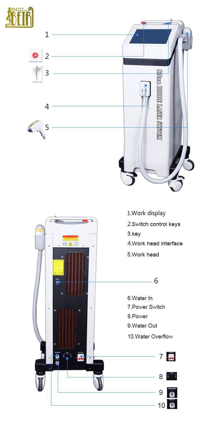 Painless 810 Nm Ice Platinum Diode Laser Permanent Hair Remover by Laser for Sale