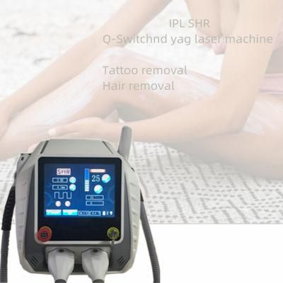 Factory Price Dual Treatment Handles Super Hair Removal Skin Rejuvenation Carbon Peeling Treatment Laser Tattoo Removal IPL Shr ND YAG Laser