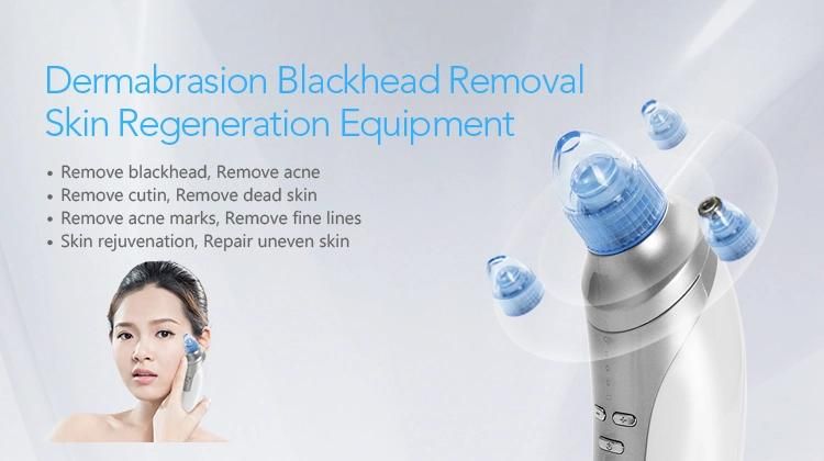 OEM CE Approved Rechargeable Four Suction Heads Dermabrasion Vacuum Pore Cleaner Blackhead Remover Machine